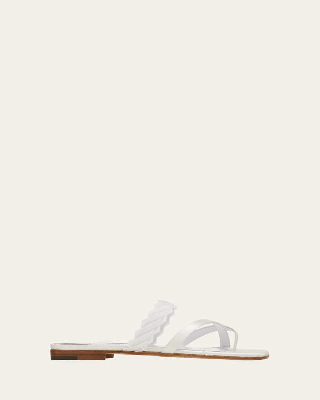 Sugra Silk Crisscross-Toe Flat Sandals